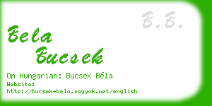 bela bucsek business card